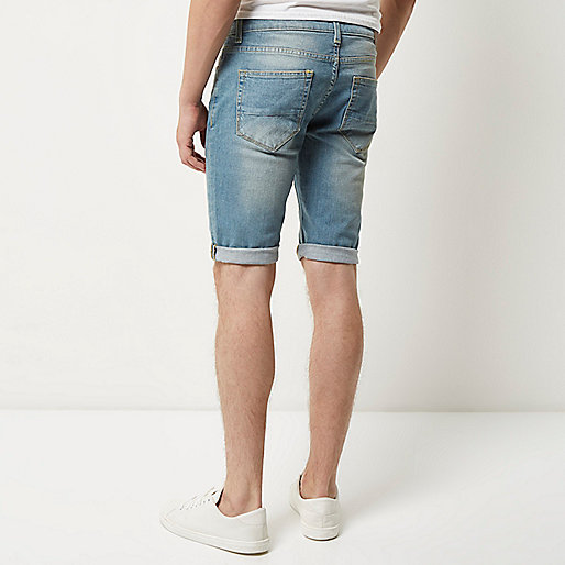 river island shiny coat,jacques-vertuk Online Winkelen Light blue wash skinny fit denim shorts Shorts Sale men