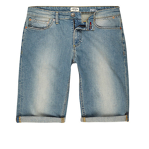 river island shiny coat,jacques-vertuk Online Winkelen Light blue wash skinny fit denim shorts Shorts Sale men