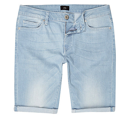 jacques-vertuk Light blue wash skinny fit denim shorts 301828 men Shorts