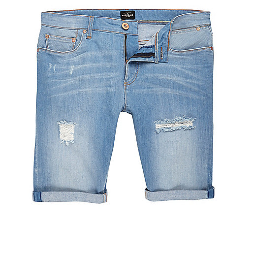 river island long evening dresses,jacques-vertuk Online Light blue wash skinny ripped denim shorts men 298597