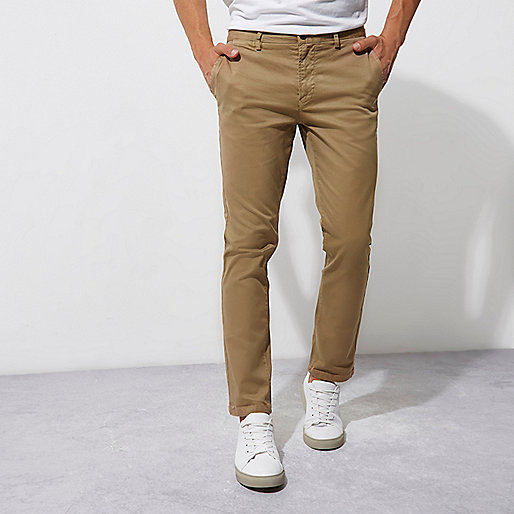 jacques-vertuk Light brown casual slim fit chino pants 301060 men Trousers