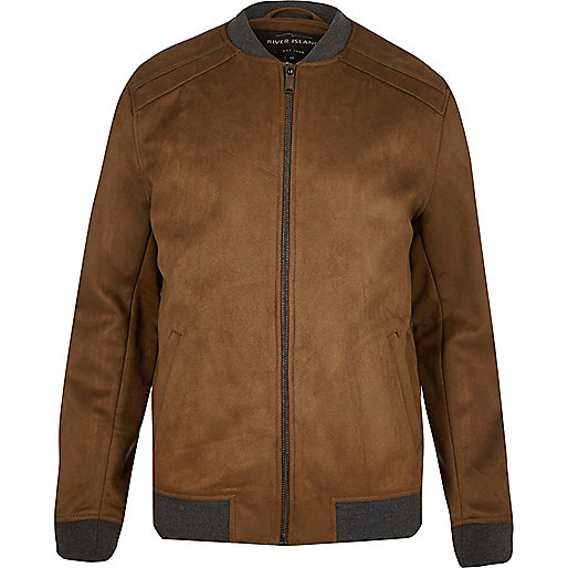 jacques-vertuk Light brown faux suede bomber jacket 295189 men Coats / Jackets