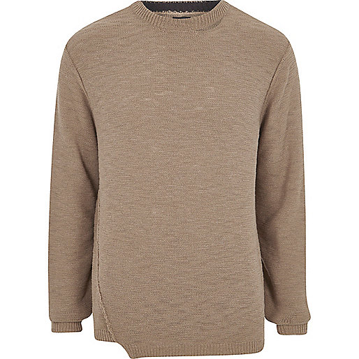 jacques-vertuk Light brown knitted crew neck sweater 302416 men Jumpers / Cardigans Jumpers