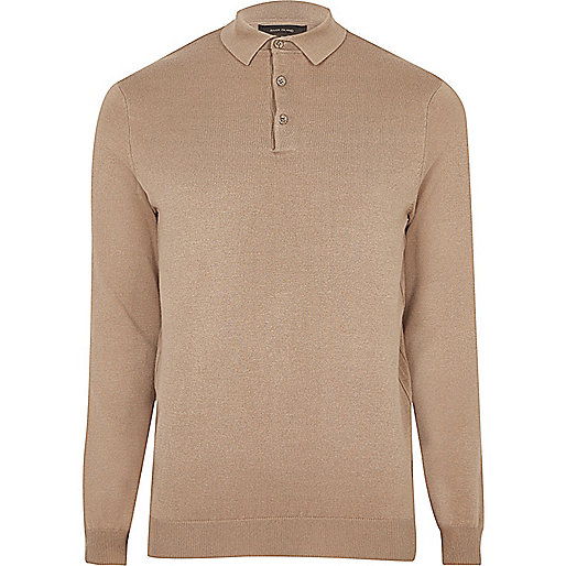 jacques-vertuk Light brown long sleeve polo sweater 298963 men Jumpers / Cardigans