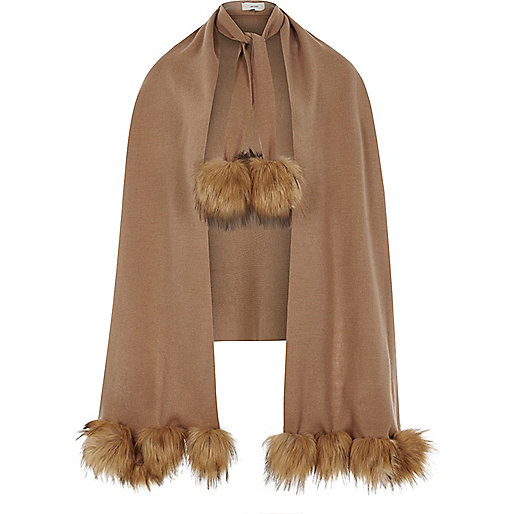 gold river island coat,Clothes From jacques-vertuk Light brown pom pom trim cardigan Capes / Ponchos Accessories women