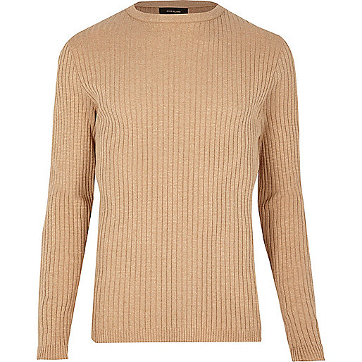 jacques-vertuk Light brown ribbed sweater 296776 men Jumpers / Cardigans