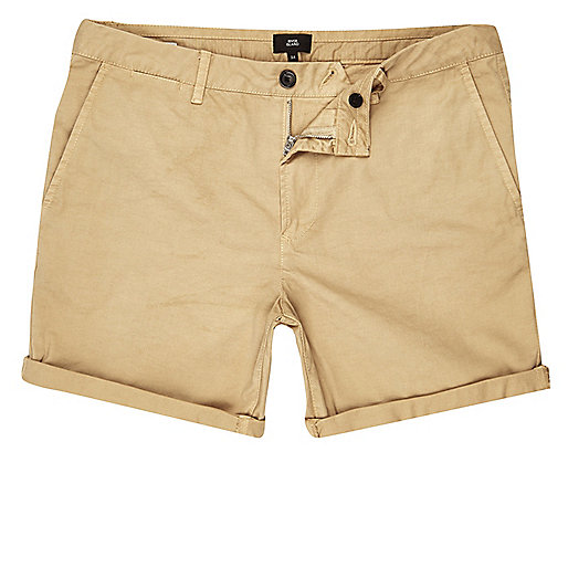 jacques-vertuk Light brown rolled hem chino shorts 303127 men Shorts Casual Shorts