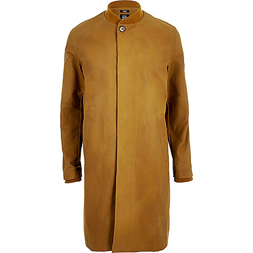 river island faux leather dress,Island River Shop Light brown YMC waxed longline mac Coats / Jackets Sale men