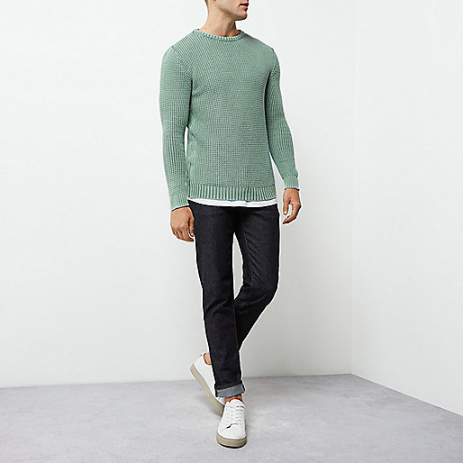 long puffer coat river island,jacques-vertuk Eu Light green acid wash slim fit knit sweater Sweaters / Cardigans Sale men