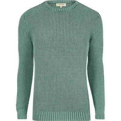 river island sid jeans,jacques-vertuk Online Light green acid wash slim fit knit sweater men 300676