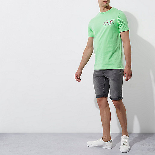 river island winter coats,jacques-vertuk New Light green 'New York' print slim fit T-shirt T-Shirts / Tanks Sale men