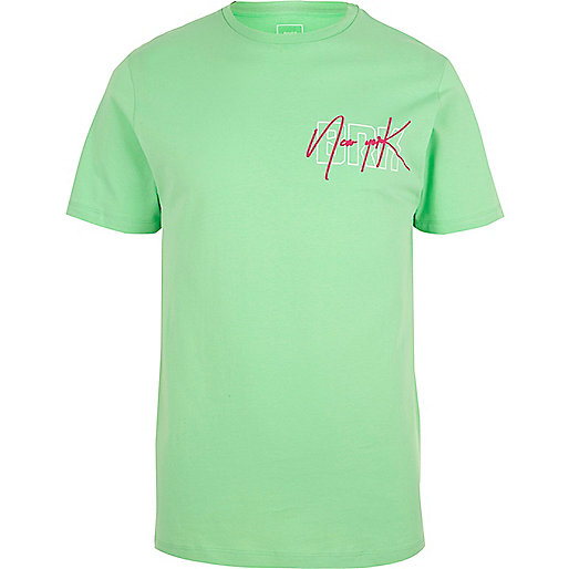 river island winter coats,jacques-vertuk New Light green 'New York' print slim fit T-shirt T-Shirts / Tanks Sale men