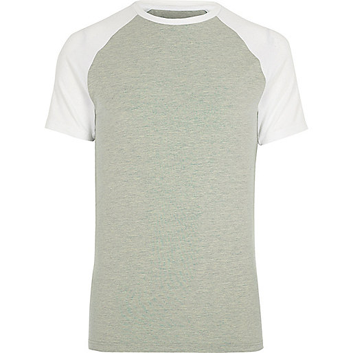 jacques-vertuk Light green raglan sleeve muscle fit T-shirt 301402 men T-Shirts / Vests T-shirts