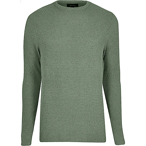 jacques-vertuk Light green textured knit sweater 300916 men Jumpers / Cardigans