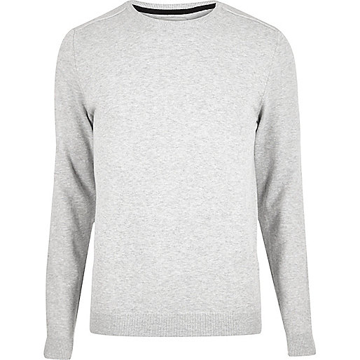 jacques-vertuk Light grey crew neck sweater 294312 men Jumpers / Cardigans