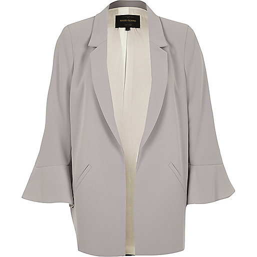 jacques-vertuk Light grey frill cuff blazer 706912 women Coats / Jackets Blazers