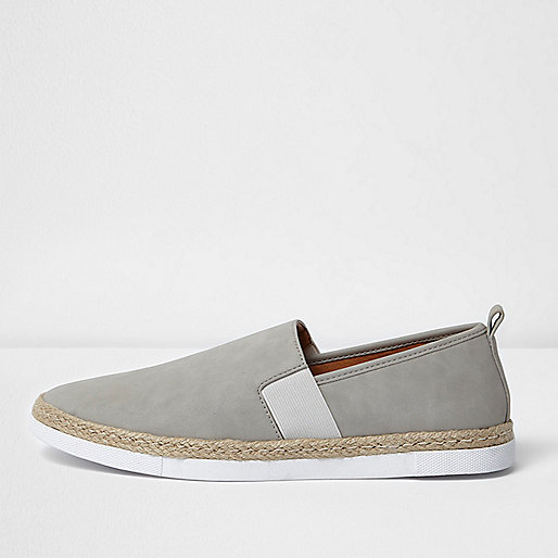 jacques-vertuk Light grey nubuck espadrille plimsolls 298368 men Shoes / Boots Trainers