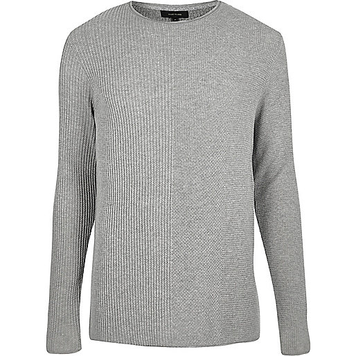 diamante bag river island,jacques-vertuk In Euro Light grey plain knitted sweater Sweaters / Cardigans Sale men