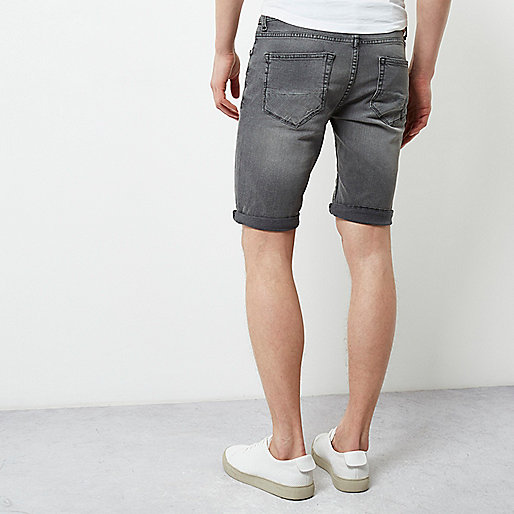 river island tiered dress,jacques-vertuk Online South Africa Light grey skinny fit distressed shorts Shorts Sale men