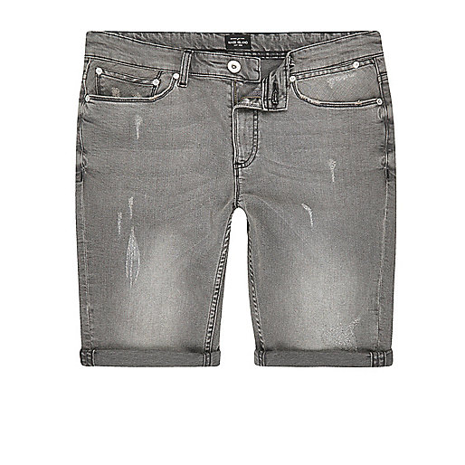 jacques-vertuk Light grey skinny fit distressed shorts 298594 men Shorts