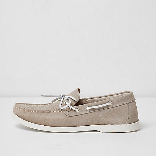 jacques-vertuk Light grey suede boat shoes 298795 men Holiday Shop