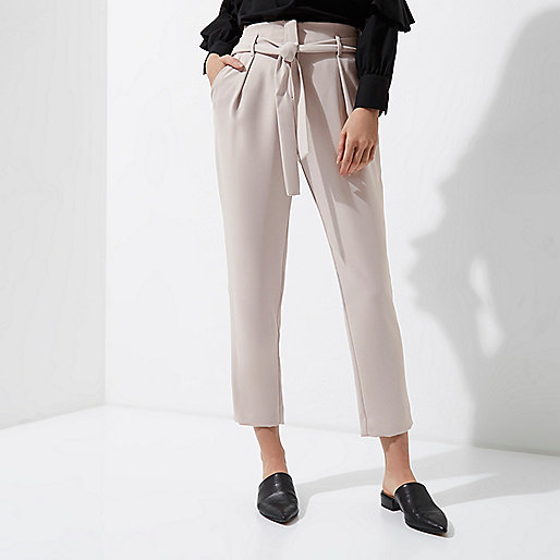 women s shoulder bags river island,jacques-vertuk Offers Light grey tie waist tapered pants Workwear Sale women