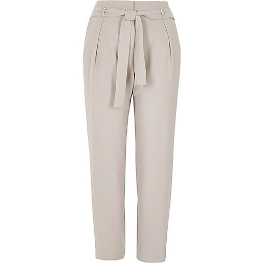 women s shoulder bags river island,jacques-vertuk Offers Light grey tie waist tapered pants Workwear Sale women