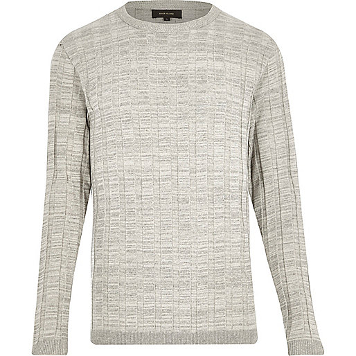 river island flares,jacques-vertuk Ireland Light grey wide ribbed slim fit sweater men 291329