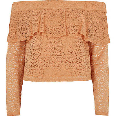 black ri bag,jacques-vertuk Gold Dress Light orange lace frill bardot top Festival Sale women