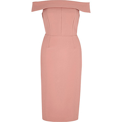 river island dresses size 12,jacques-vertuk W Light pink bardot bodycon midi dress Bodycon Dresses Dresses women