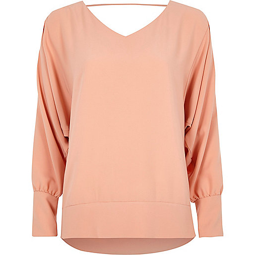 river island london bag,jacques-vertuk Sale Light pink batwing V neck top women 708616