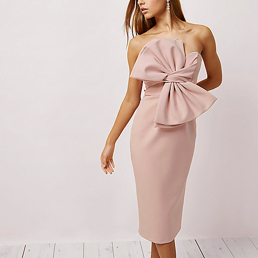 river island red shoulder bag,jacques-vertuk Clothes Women Light pink bow front bandeau bodycon dress Bodycon Dresses Dresses women