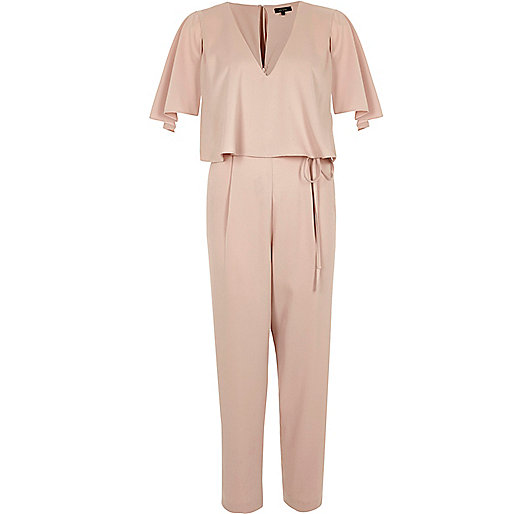 pleated dress river island,jacques-vertuk Jeans Dress Light pink cape tapered leg jumpsuit Rompers / Jumpsuits Sale women