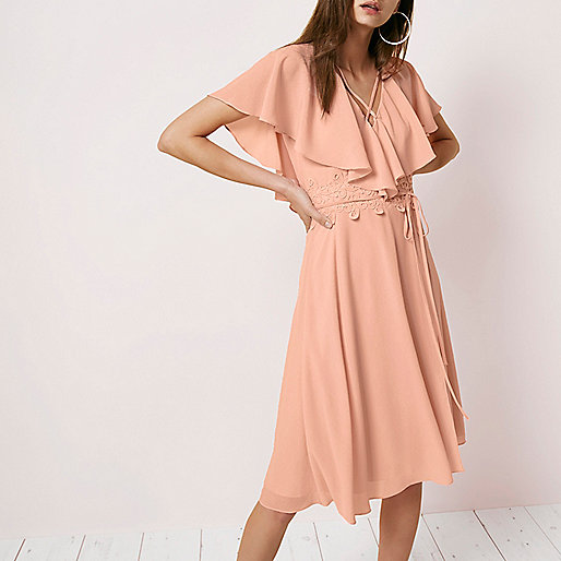 river island overcoat in camel,jacques-vertuk Casual Dresses Light pink cape wrap midi dress RI Limited Edition Sale women