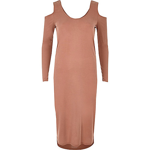 jacques-vertuk Light pink cold shoulder column dress 691792 women Dresses