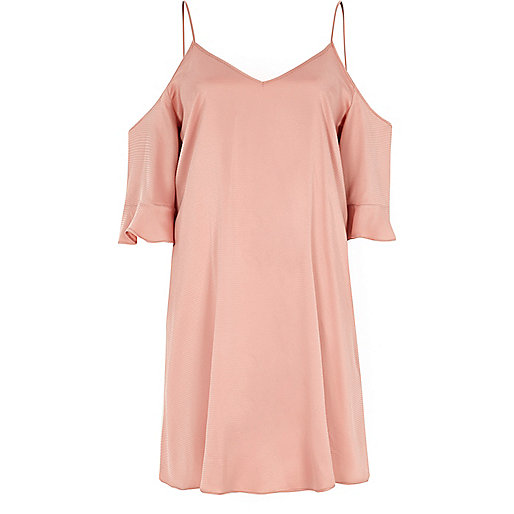 jacques-vertuk Light pink cold shoulder swing dress 704227 women Holiday Shop