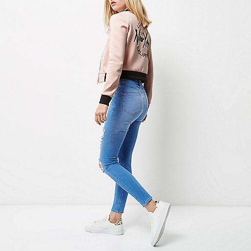 amelia jeans river island,Clothes Shop jacques-vertuk Light pink cropped bomber jacket Coats / Jackets Sale women