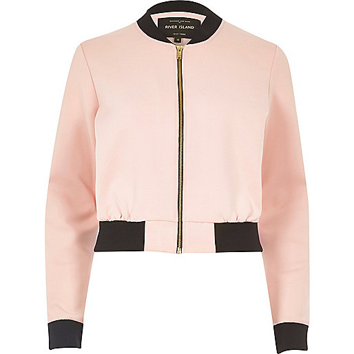 jacques-vertuk Light pink cropped bomber jacket 691074 women Coats / Jackets