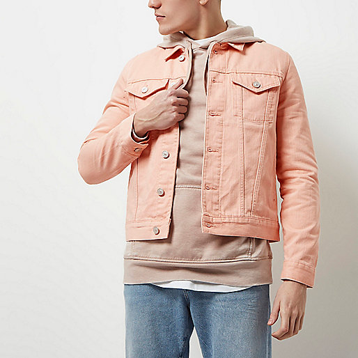 https www riverisland com sale,jacques-vertuk Discount Store Light pink denim jacket Coats / Jackets Sale men