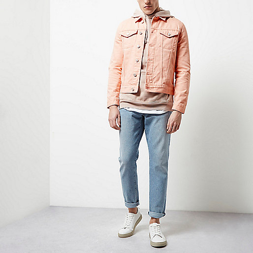 https www riverisland com sale,jacques-vertuk Discount Store Light pink denim jacket Coats / Jackets Sale men