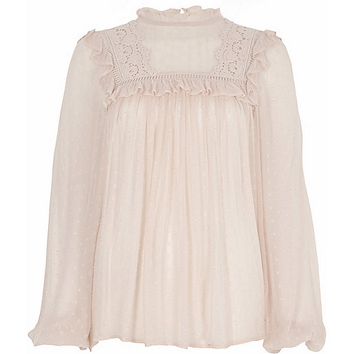 river island my account,jacques-vertuk Shop Light pink dobby mesh embroidered top women 702866