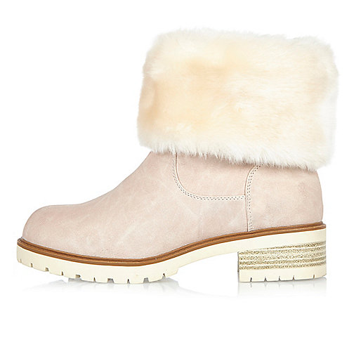 ebay river island sandals,jacques-vertuk South Africa Light pink faux fur lined chunky boots women 688484