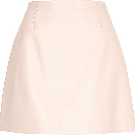 jacques-vertuk Light pink faux leather skirt 701587 women Skirts Mini Skirts