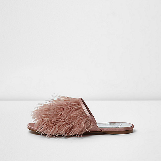 river island sandals asos,jacques-vertuk Stores Light pink feather slip on sandals women 706473