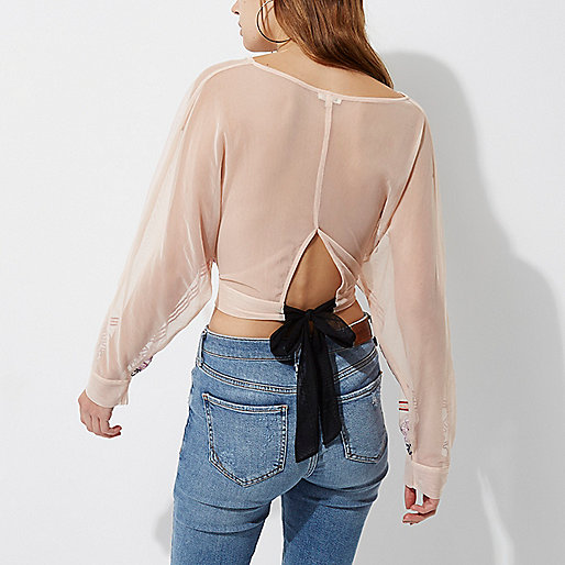 black patent river island bag,Tiver Islamd Light pink floral embroidered batwing top Blouses Tops women