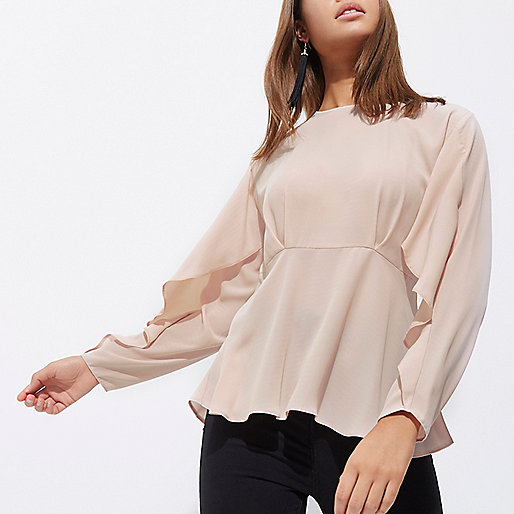 river island womens suits sale,jacques-vertuk Clothing Locations Light pink frill long sleeve blouse Blouses Tops women