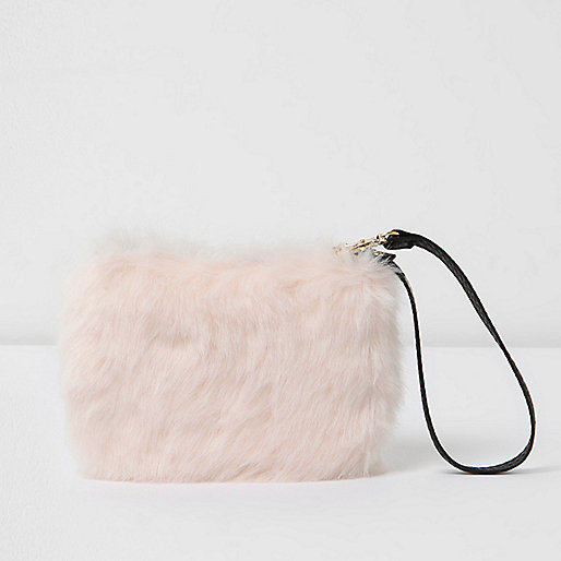 slouch boots river island,Www Riverisland Com Uk Clothes Light pink googly eye fur pouch Purses Bags / Purses women