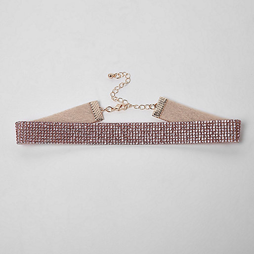 river island dylan,jacques-vertuk South Africa Light pink heatseal rhinestone choker women 708746