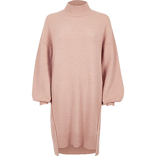 cardigan dress river island,jacques-vertuk Outlet Light pink knit balloon sleeve sweater dress women 705331