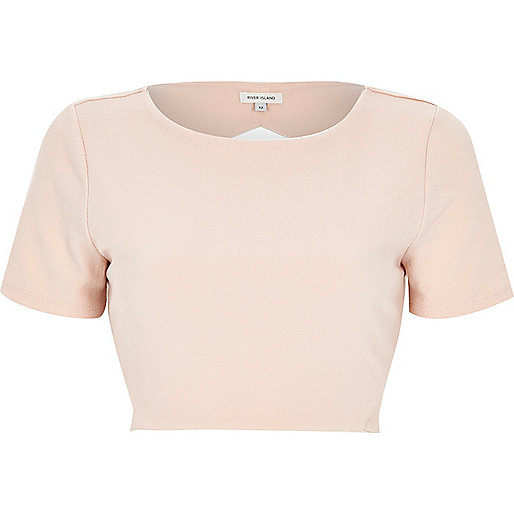 jacques-vertuk Light pink knot back crop top 668894 women Tops